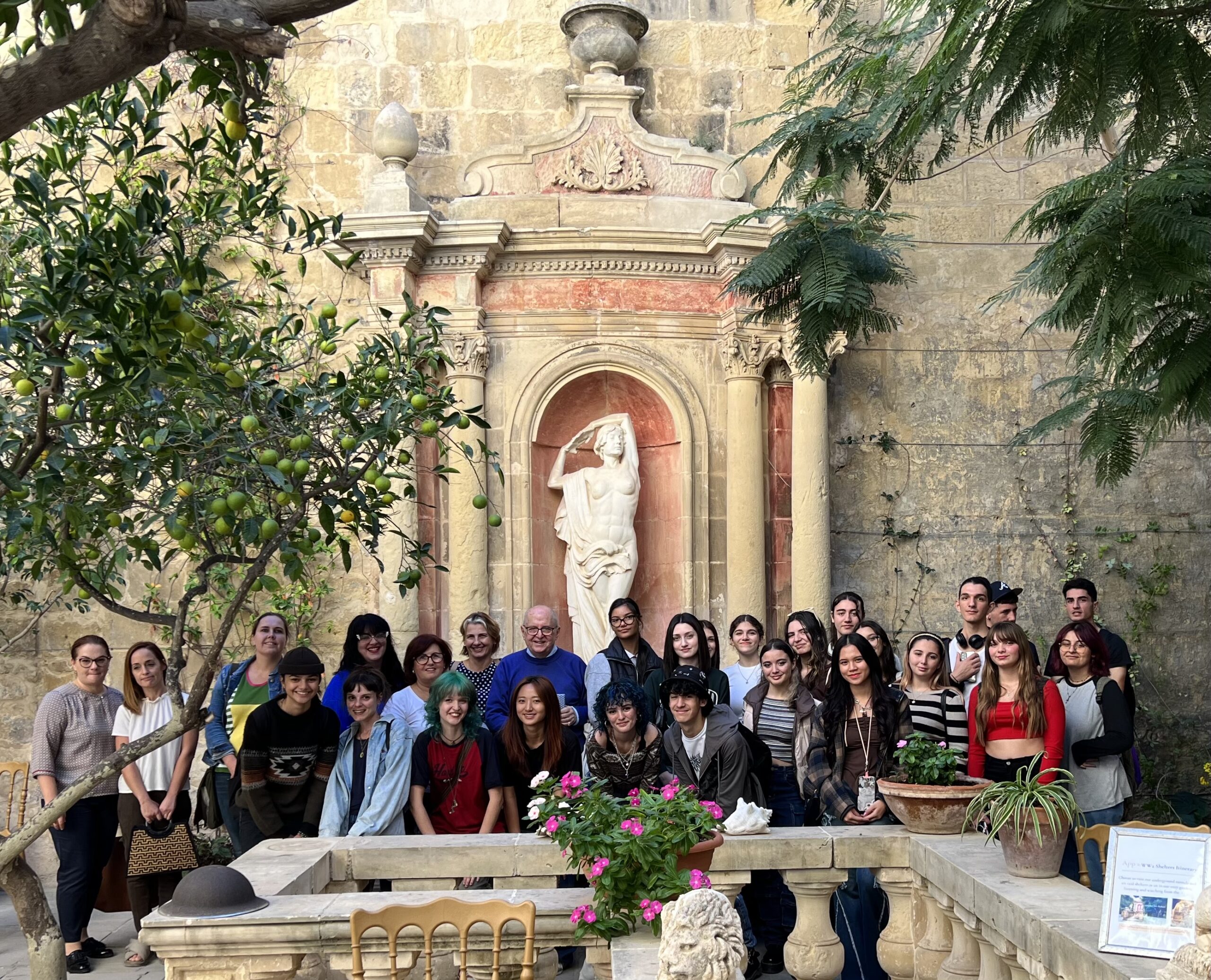MCAST students hosted at Casa Rocca Piccola for an onsite lecture on the costume collection by Caroline Tonna and Nicholas de Piro