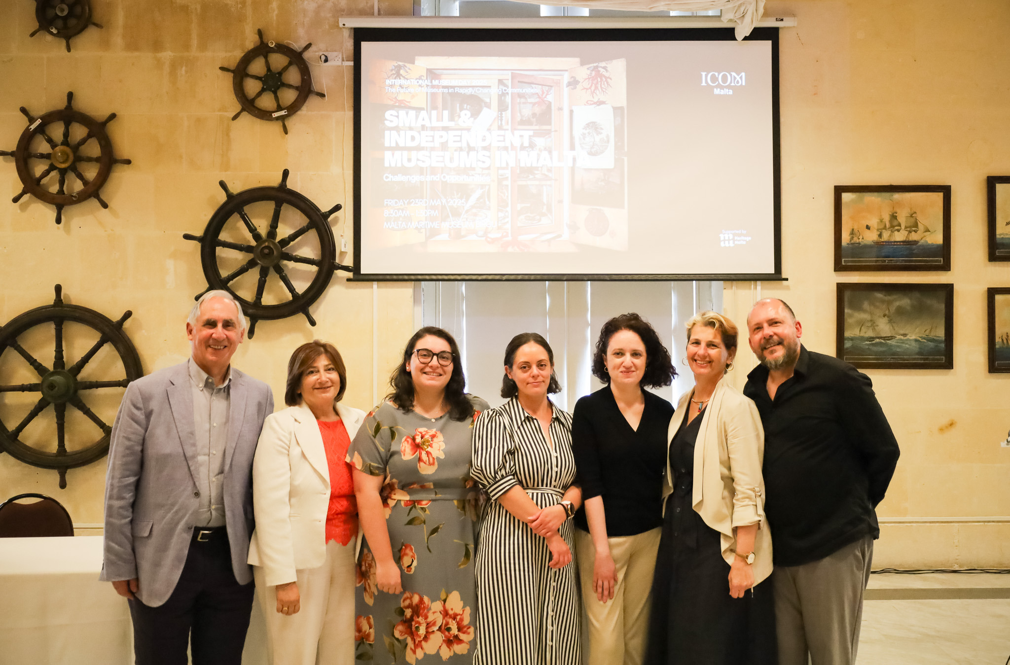 IMG_1225 - ICOM-Malta committee (from left_  Joseph Schirò, Ninette Sammut, Audrey Rose Mizzi, Krystle Farrugia, Sarah Yeomans Gafa, Caroline Tonna, James Licari, Celine Portelli (not in photo). 